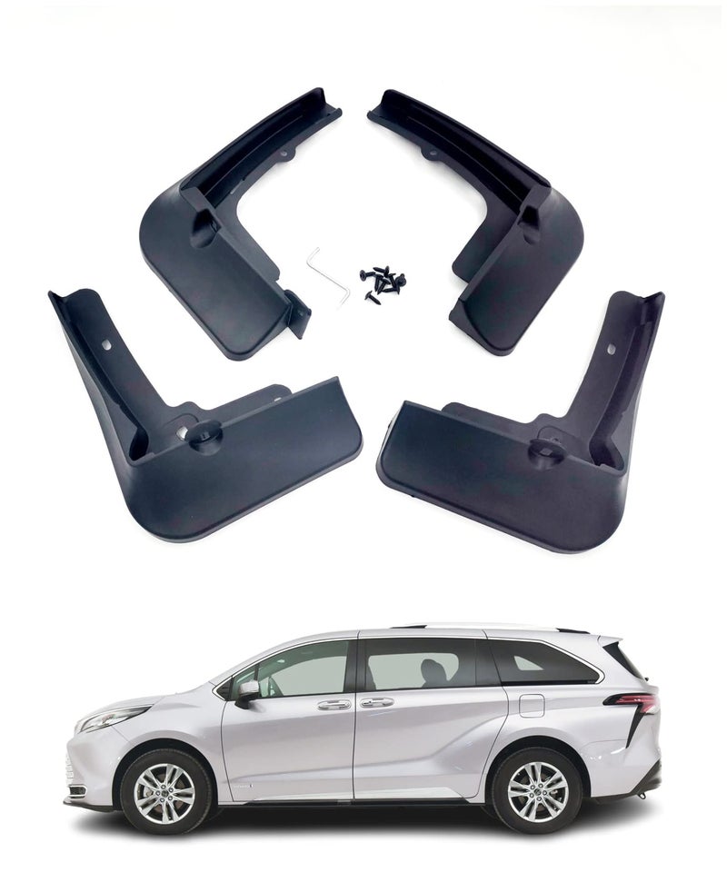 WGGDRAQQ 4pcs Mud Flaps Splash Guards Fits Toyota Sienna 2021-2023 Front Rear Auto Car Accessories - Image 1